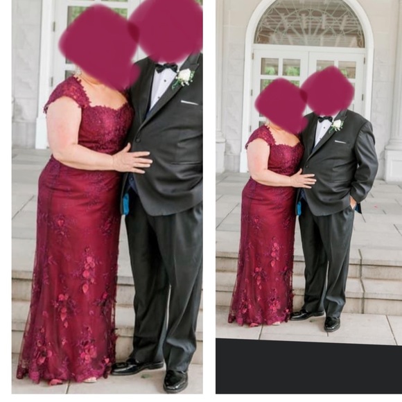 Mother of the bride gown, Runs small. Wine color, worn once. - Picture 2 of 2